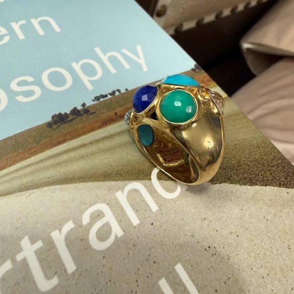 Impolite Rock Candy Multicolor Gemstone 18ct Yelliw Gold Ring Sz 7 - Picture 10 of 10